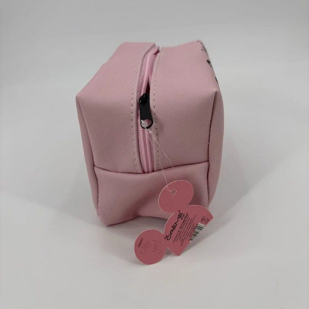 Crème Shop Disney Minnie Mickey Mouse Makeup Bag Pink Zipper Pouch ‎ NWT